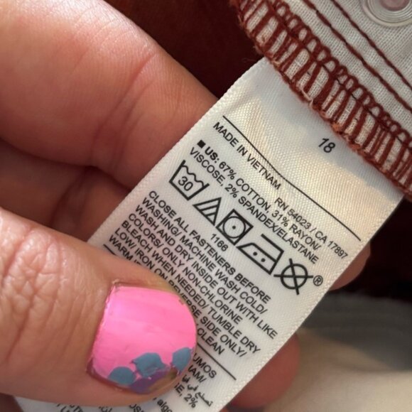 13.) Old Navy / OG Straight / Burnt Orange /  Corduroy Pants - Picture 6 of 6